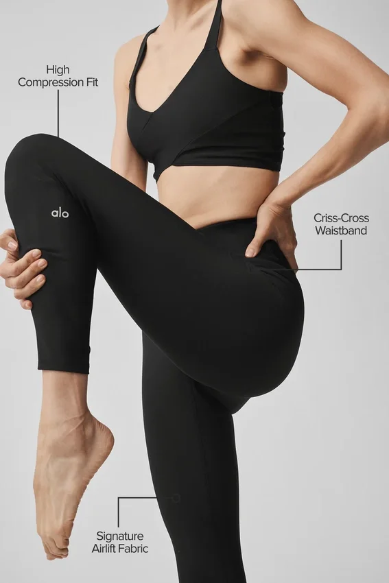 High-Waist Airlift 7/8 Horizon Leggings - Nero