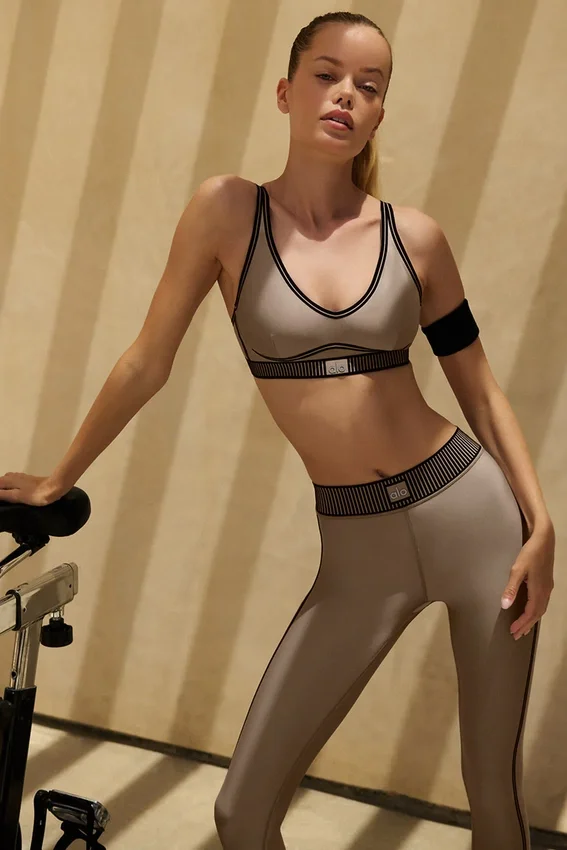 High-Waist Airlift 7/8 Line Up Leggings - Gravel