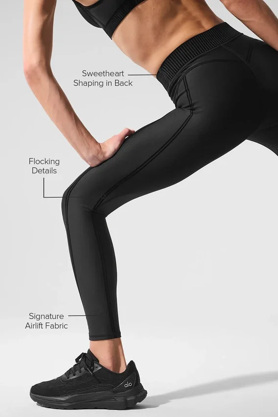 High-Waist Airlift 7/8 Line up Leggings - Nero