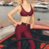High-Waist Airlift 7/8 Line Up Leggings - Rosso Summer Romance