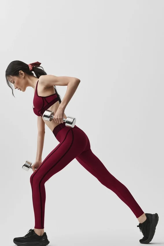 High-Waist Airlift 7/8 Line Up Leggings - Rosso Summer Romance