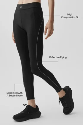 High-Waist Airlift 7/8 Speedwork Leggings – Nero