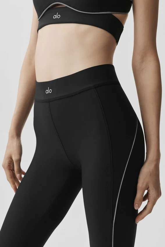 High-Waist Airlift 7/8 Speedwork Leggings - Nero