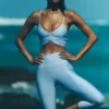 High-Waist Airlift Capri - Blu conchiglia