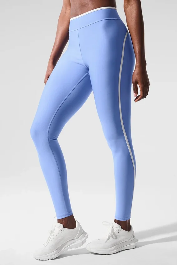 High-Waist Airlift Charger 7/8 Leggings - Blu cristallino/Bianco