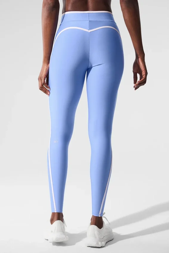 High-Waist Airlift Charger 7/8 Leggings - Blu cristallino/Bianco