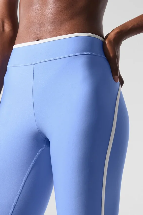 High-Waist Airlift Charger 7/8 Leggings - Blu cristallino/Bianco