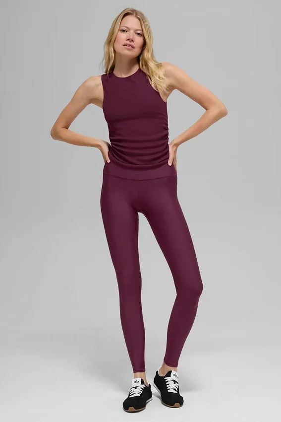 High-Waist Airlift Legging - Borgogna