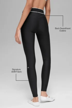 High-Waist Airlift Legging con effetto modellante – Nero/Bianco