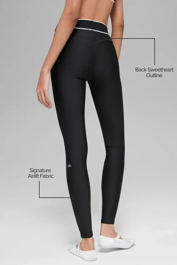 High-Waist Airlift Legging con effetto modellante - Nero/Bianco