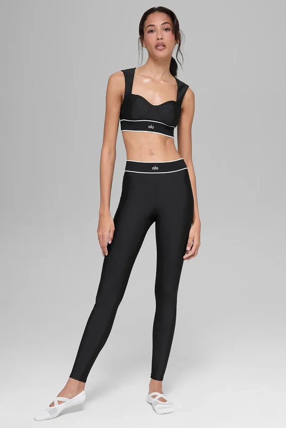 High-Waist Airlift Legging con effetto modellante - Nero/Bianco