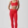 High-Waist Airlift Legging - Rosso brillante/Bianco