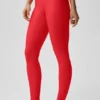 High-Waist Airlift Legging - Rosso brillante/Bianco