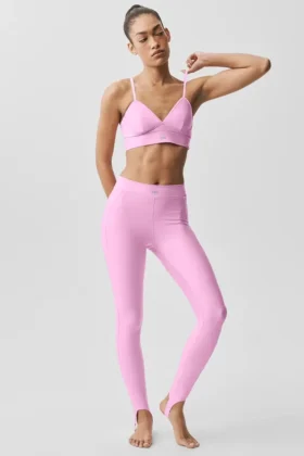 High-Waist Airlift Love Language Stirrup Leggings - Rosa Candy Heart