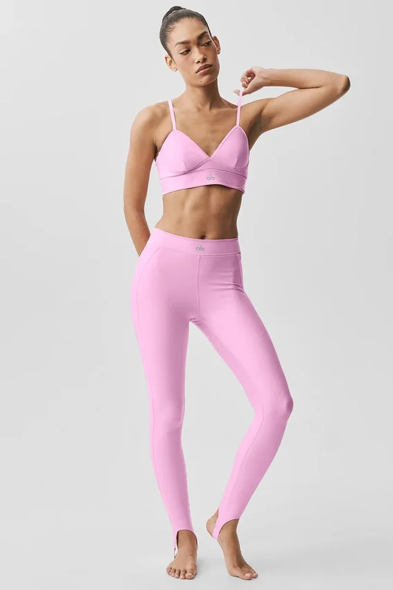 High-Waist Airlift Love Language Stirrup Leggings - Rosa Candy Heart