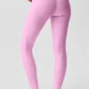 High-Waist Airlift Love Language Stirrup Leggings - Rosa Candy Heart
