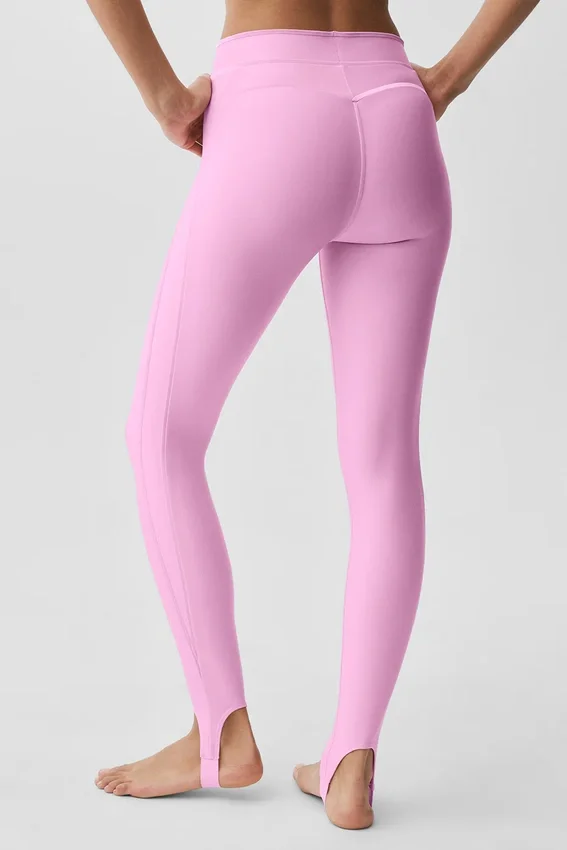 High-Waist Airlift Love Language Stirrup Leggings - Rosa Candy Heart