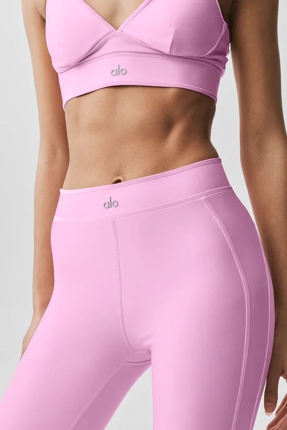 High-Waist Airlift Love Language Stirrup Leggings - Rosa Candy Heart