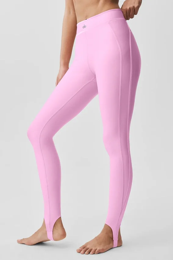 High-Waist Airlift Love Language Stirrup Leggings - Rosa Candy Heart