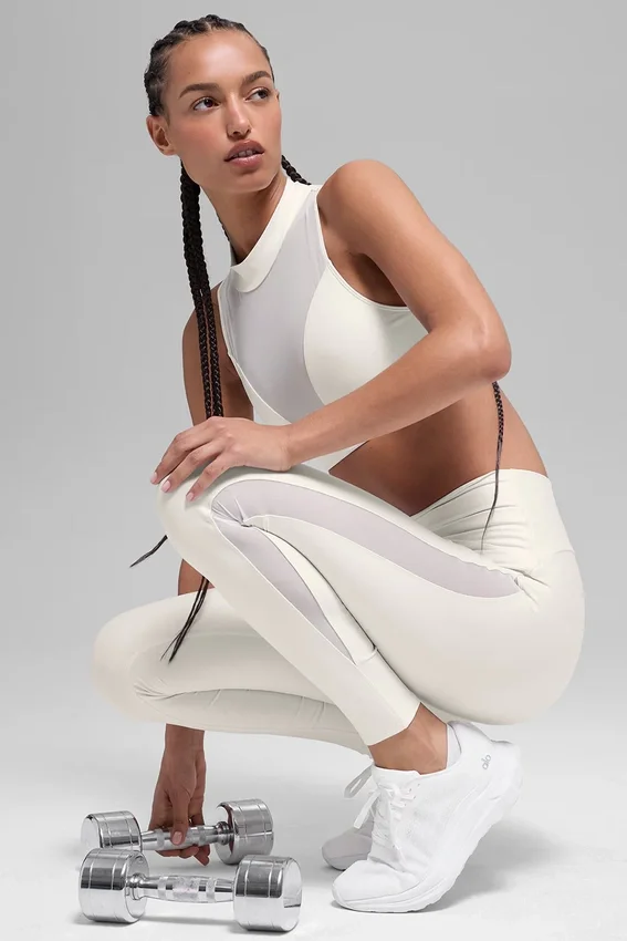 High-Waist Airlift Mesh Infatuation Legging - Avorio