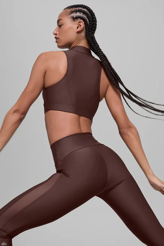 High-Waist Airlift Mesh Infatuation Legging - Brownstone