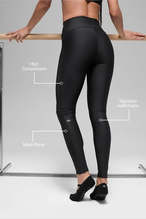 High-Waist Airlift Mesh Infatuation Legging - Nero