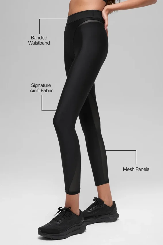 High-Waist Airlift Rebel 7/8 Leggings - Nero