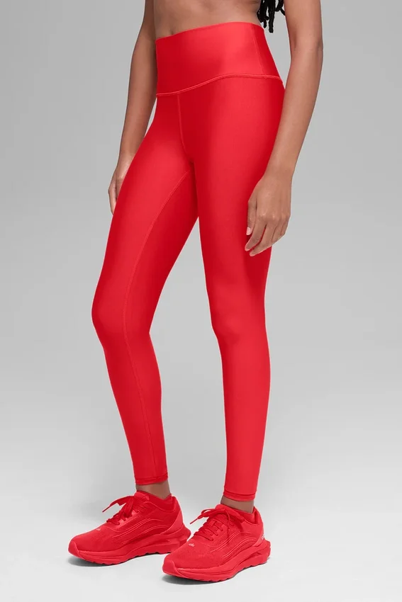High-Waist Airlift Winter Warm Leggings - Rosso brillante