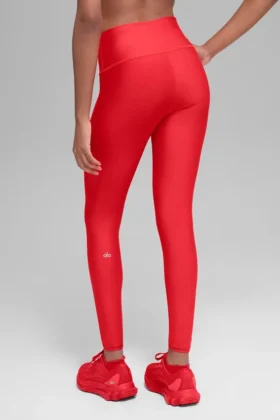 High-Waist Airlift Winter Warm Leggings – Rosso brillante