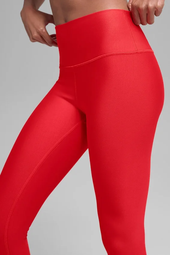 High-Waist Airlift Winter Warm Leggings - Rosso brillante