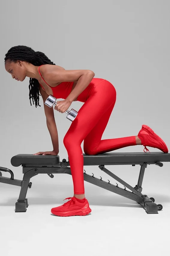 High-Waist Airlift Winter Warm Leggings - Rosso brillante