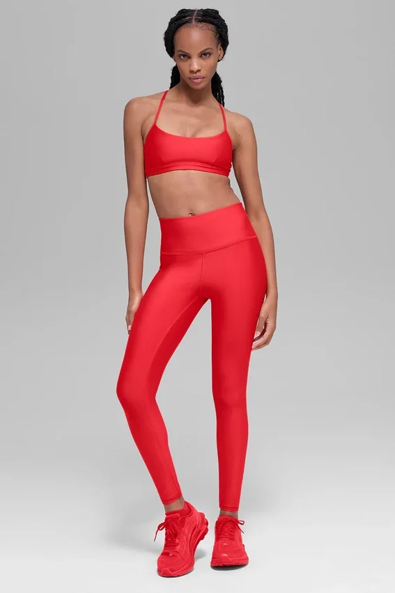High-Waist Airlift Winter Warm Leggings - Rosso brillante