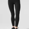 High-Waist Alosoft 7/8 Highlight Leggings - Nero