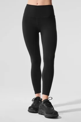 High-Waist Alosoft 7/8 Highlight Leggings - Nero