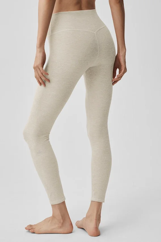 High-Waist Alosoft 7/8 Highlight Leggings - Oatmeal Heather