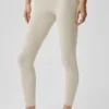 High-Waist Alosoft 7/8 Highlight Leggings - Oatmeal Heather