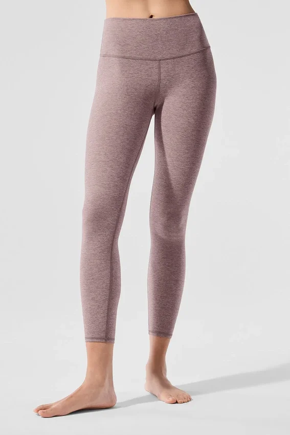 High-Waist Alosoft 7/8 Highlight Leggings - Rosa scuro quarzo melange