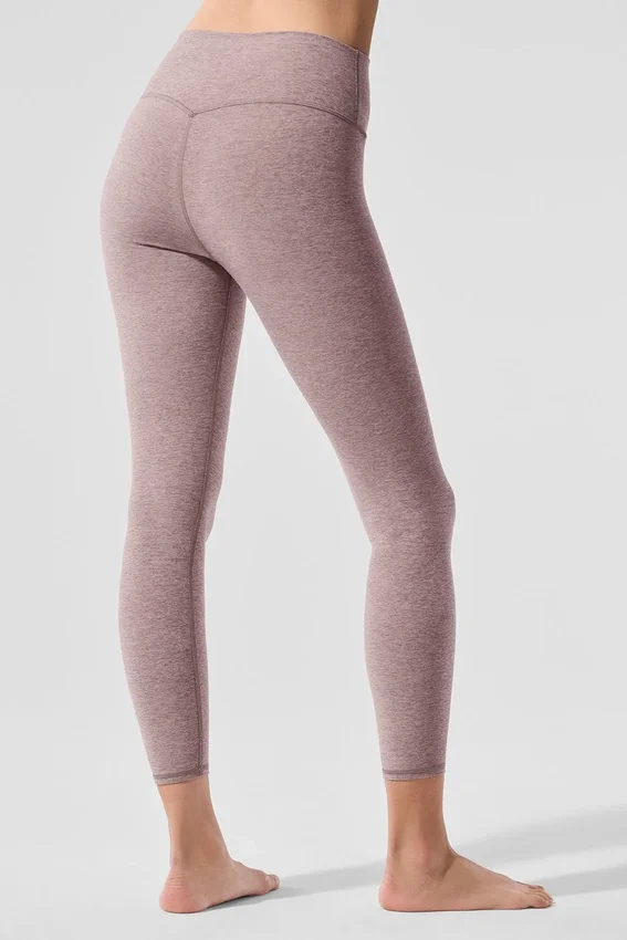 High-Waist Alosoft 7/8 Highlight Leggings - Rosa scuro quarzo melange