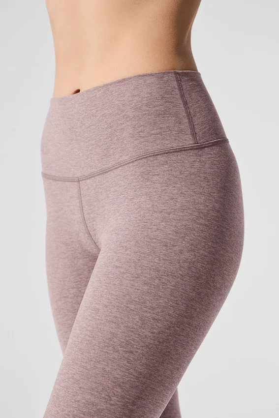 High-Waist Alosoft 7/8 Highlight Leggings - Rosa scuro quarzo melange