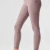 High-Waist Alosoft 7/8 Highlight Leggings - Rosa scuro quarzo melange