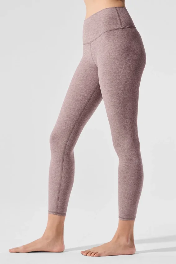 High-Waist Alosoft 7/8 Highlight Leggings - Rosa scuro quarzo melange