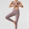 High-Waist Alosoft 7/8 Highlight Leggings - Rosa scuro quarzo melange