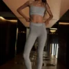 High-Waist Alosoft 7/8 Relay Leggings - Grigio melange atletico/Bianco