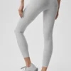 High-Waist Alosoft 7/8 Relay Leggings - Grigio melange atletico/Bianco