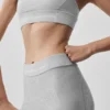High-Waist Alosoft 7/8 Relay Leggings - Grigio melange atletico/Bianco