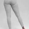 High-Waist Alosoft Heart Throb Leggings 7/8 - Grigio melange sportivo/Bianco