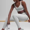High-Waist Alosoft Heart Throb Leggings 7/8 - Grigio melange sportivo/Bianco