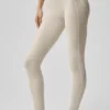 High-Waist Alosoft Heart Throb Leggings 7/8 - Oatmeal Heather/Bianco