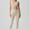 High-Waist Alosoft Heart Throb Leggings 7/8 - Oatmeal Heather/Bianco