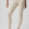 High-Waist Alosoft Heart Throb Leggings - Oatmeal Heather/Bianco